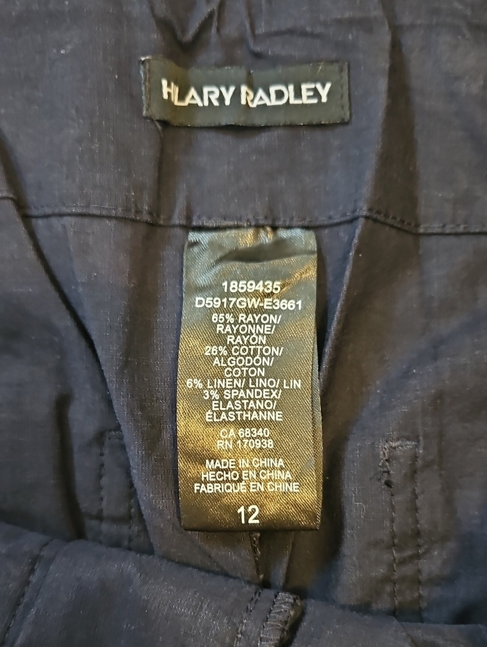 NEW! Hilary Radley Navy Wide Leg Pant Multiple Sizes - Picture 10 of 13